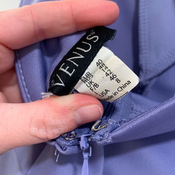 Venus | Lilac purple satin holter top dress size 8 - Picture 2 of 7